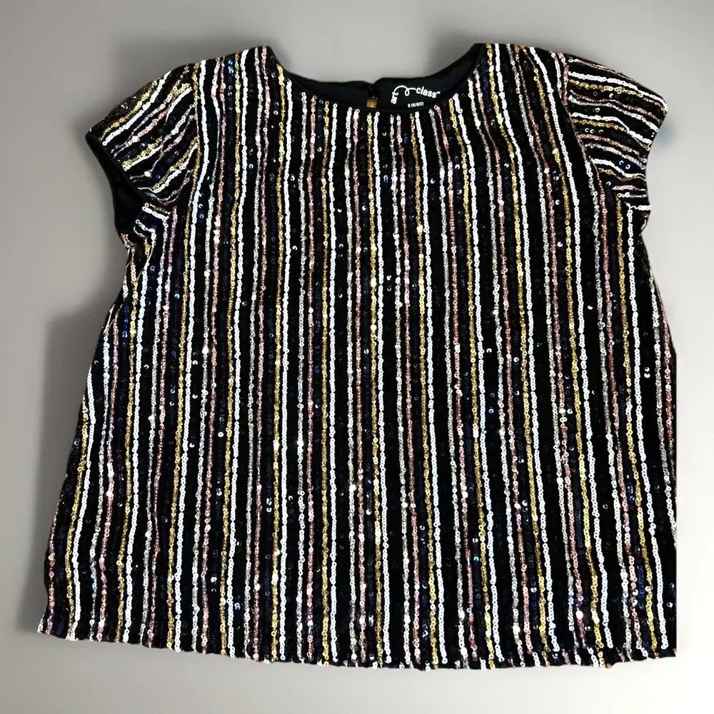 Art Class Sequin Top & Skirt Set Girls Top S 6/6X & Skirt XS (4/5) NWOT